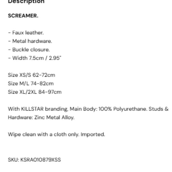 KILLSTAR Screamer faux leather studded belt - Picture 5 of 9